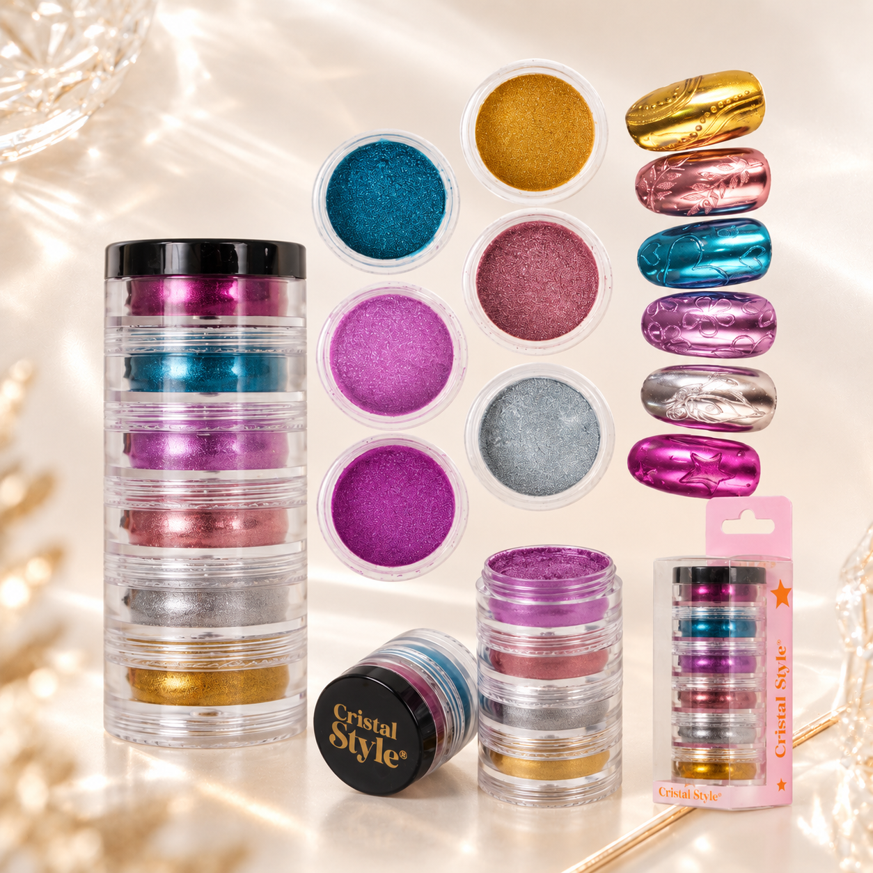 Efecto Espejo para Uñas – Torre x6 Colore