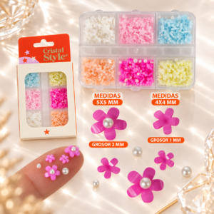 Flores 3D para Uñas – Caja x6